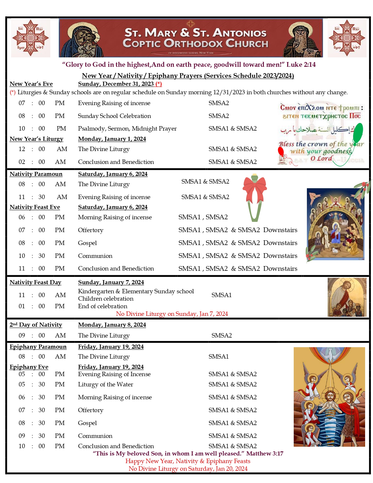 2024NewYearNativityEpiphanyE St. Mary & St. Antonios Coptic